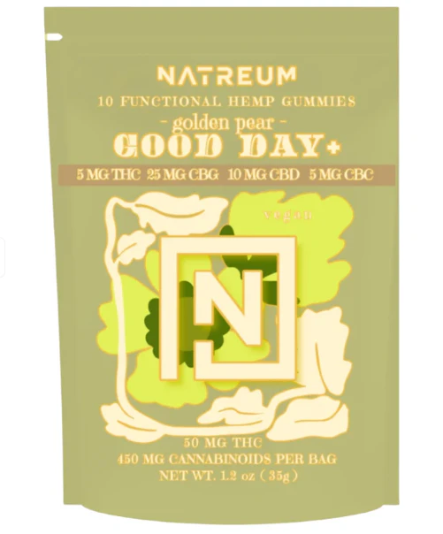 Natreum - Natreum | Good Day+ Golden Pear Gummies | 5mg THC:25mg CBG:10mg CBD:5mg CBC Main Image