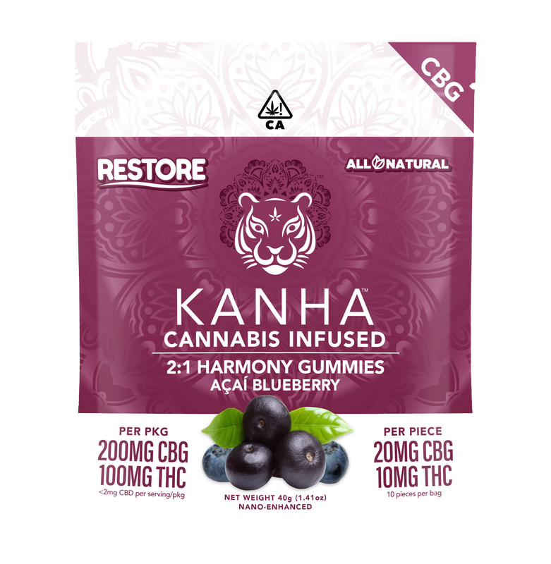 KANHA: NANO Acai BlueBerry - 2:1 - CBG: 20mg x THC: 10...