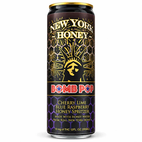 New York Honey - Bomb Pop Cherry Lime Blue Raspberry - 10mg THC | 12oz Honey Spritzer | New York Honey      DD0