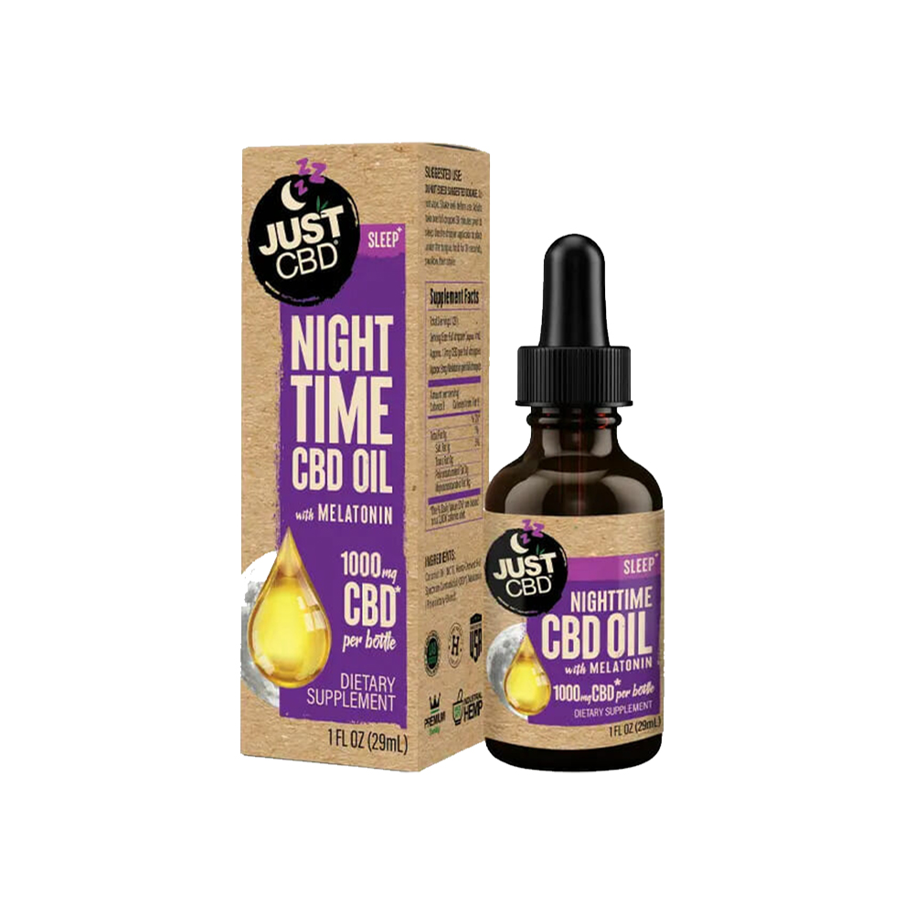 1000mg Just CBD Tincture - Night Time CBD Oil w/ Melatoni