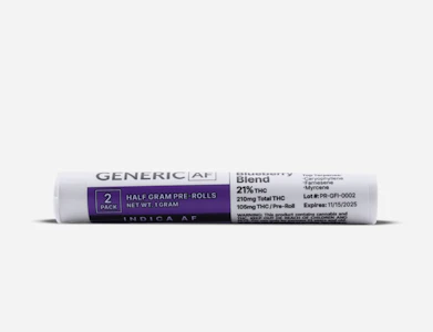 Generic AF - Generic Pre-Rolls | Indica AF | Blueberry Blend | 0.5g Ea. | 2-Pack