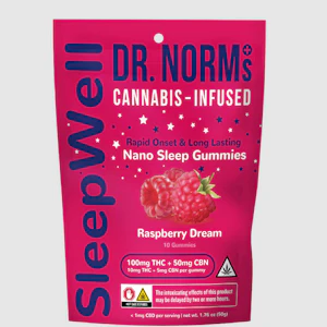 DR. NORM'S - Dr. Norm's Sleepwell Raspberry Dream Nano gummies 100mg