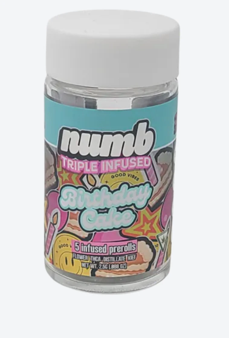 Nub -  Numb-Triple Infused- Infused-Birthday Cake-Pre Roll-Hybrid-5PK-2.5g-48.40% Main Image