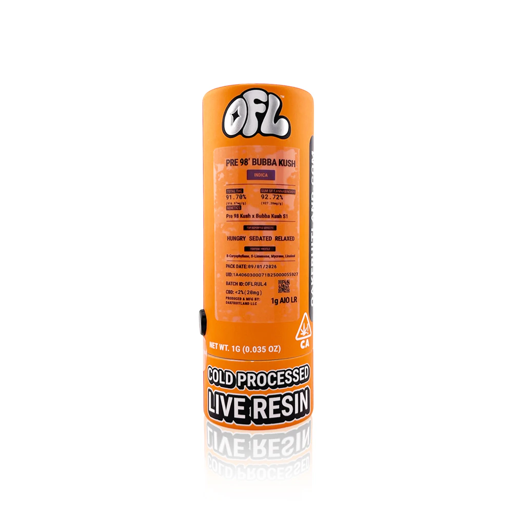 Oakfruitland (OFL) - OAKFRUITLAND - All In One - Pre 98 Bubba Kush - Cold Processed Live Resin - 1G Main Image