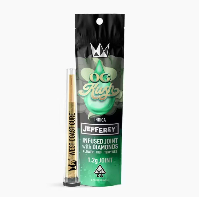West Coast Cure - West Coast Cure - Jefferey Pre Roll - Diamond Infused - Indica - OG Kush - (1.2g Total) Main Image
