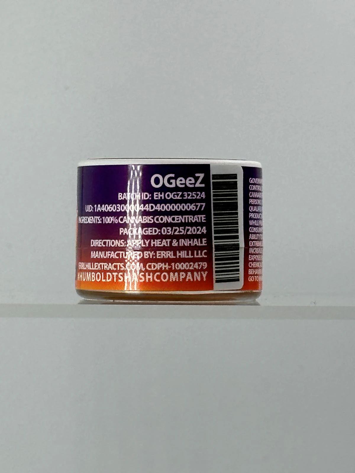 ErrL HiLL - Errl Hill 1g OGeez Live Resin Main Image