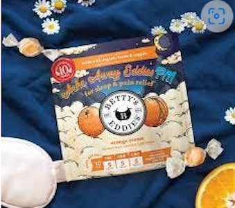 BETTY'S EDDIES - Ache Away Eddie's PM Orange Cream 10pk Fruit Chews - 100mg