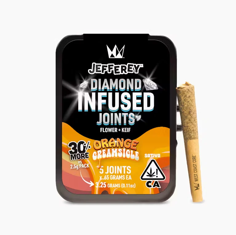 West Coast Cure - West Coast Cure - Jefferey Pre Roll Pack - Diamond Infused - Sativa - Orange Creamsicle - (3.25g Total) 5 Pack Main Image