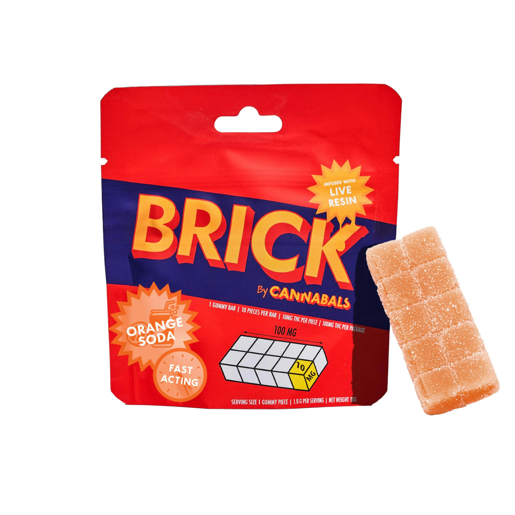 Cannabals - Cannabals | Orange Soda | Live Resin Gummy Brick | 100mg Main Image