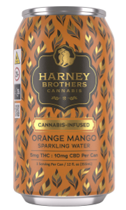 HARNEY BROTHERS CANNABIS - Orange Mango | 5mg THC | Sparkling Water | 32 fl. oz. | Harney Brothers Cannabis 
