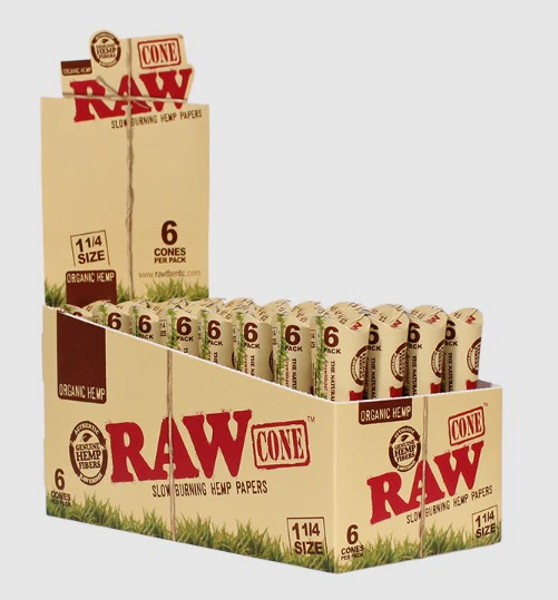 Raw - RAW Organic Hemp 1 1/4" Cones 6pk #22023 Main Image