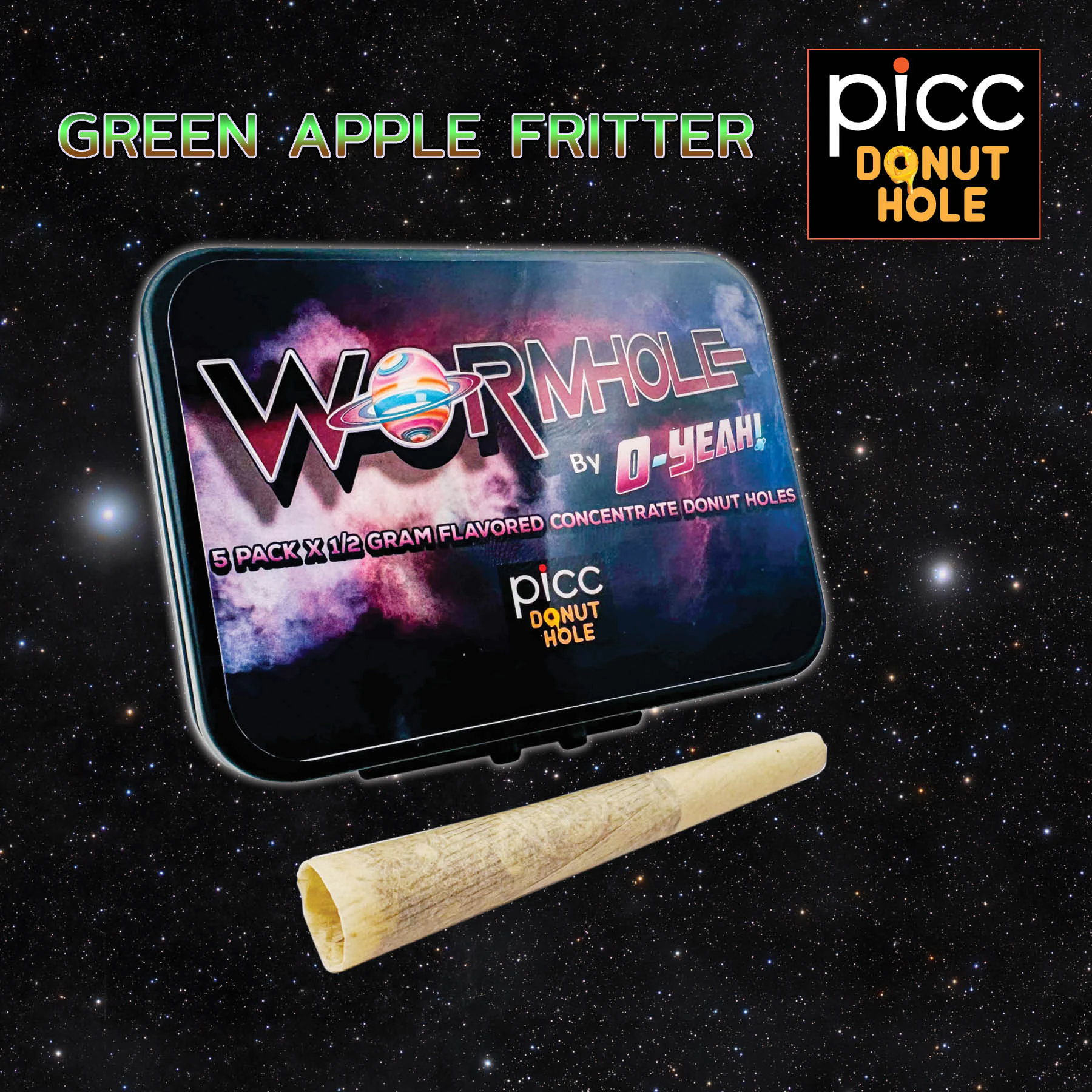 O-Yeah! - Wormhole by O-YEAH! - Green Apple Fritter - Infused Prerolls - 5 x 0.5g Main Image