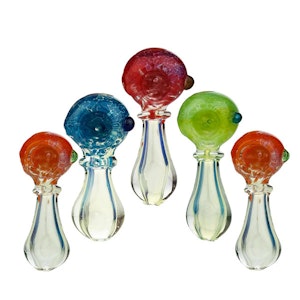 LA Wholesale Kings - 2.5" Silver Fume Double Glass Hand Pipe Spoon