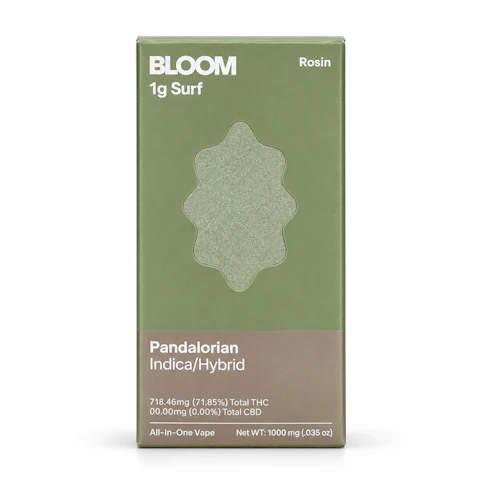 BLOOM - Pandalorian - Indica Dom Hybrid -THC 71.85 | 1g Classic Surf Rosin All-In-One (Vape) | BLOOM. - XXX6 BACK