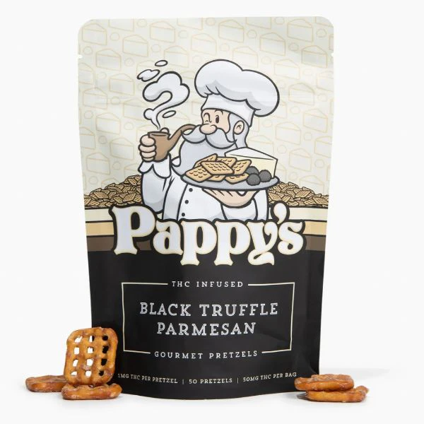 Pappy's - Pappy's- Gourmet THC Pretzels - 50MG THC (Black Truffle Parmesan) Main Image