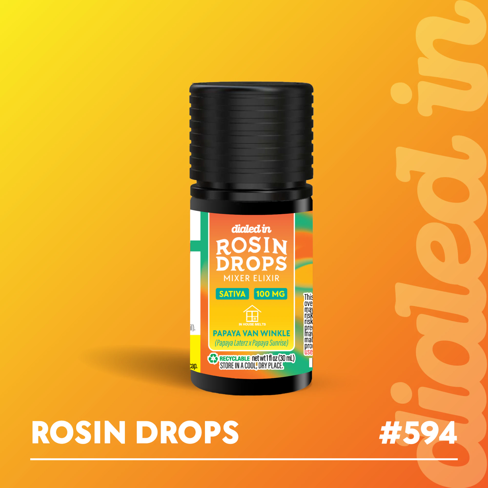 Dialed In - Dialed In - Rosin Drops - Papaya Van Winkle (S) - 100mg Main Image