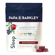 Papa & Barkley | Berry Pomegrante 1:1:1 | THC:CBD:CBN Sleep Releaf Gummies | 100mg