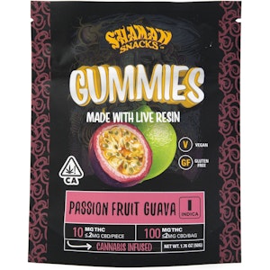 Shaman Edibles - Shaman Snacks - 100mg Gummy (Passion Fruit Guava-Indica)