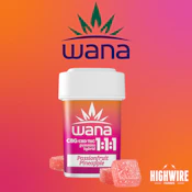 Wana Gummies Passionfruit Pineapple 1:1:1 CBG:CBD:THC 100mg