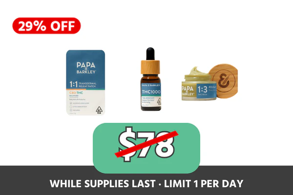 Papa & Barkley - Papa & Barkley Releaf Kit Bundle | THC1000 Tincture + 5ml Releaf Balm + Releaf Patch | Papa & Barkley Main Image