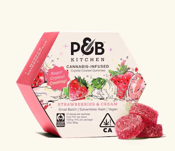 Papa & Barkley - KITCHEN GUMMIES - CRYSTAL COATED STRAWBERRIES & CREAM 100MG - PAPA & BARKLEY