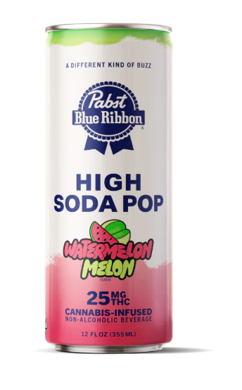 PABST BLUE RIBBON - PBR | Watermelon Melon | Single High Soda Pop Can | 25mg Main Image