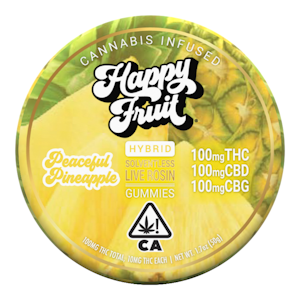 HAPPY FRUIT - Happy Fruit - Peaceful Pineapple Rosin Gummies THC CBD CBG 1:1:1 100mg