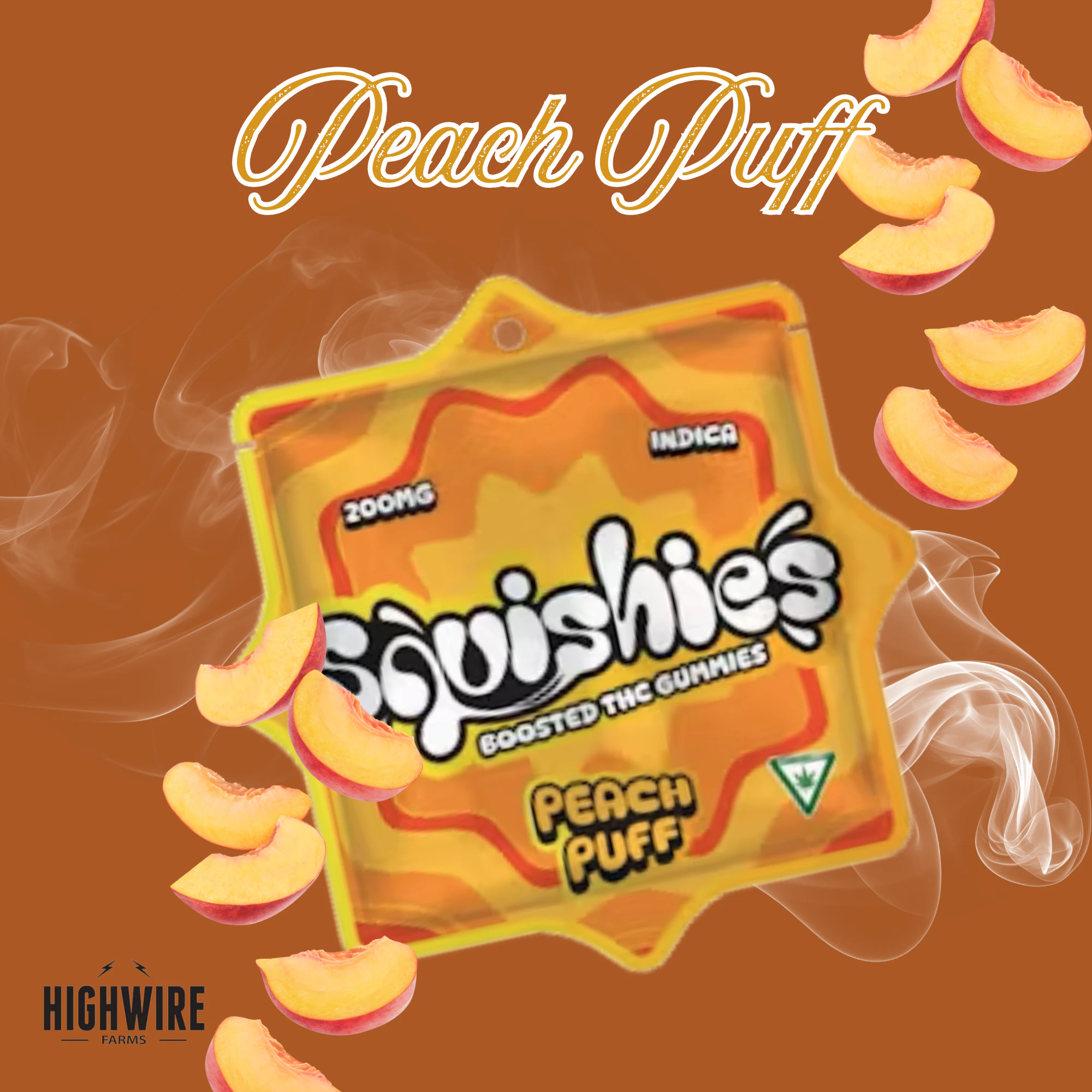 Party Favors - Squishies Hash Rosin Gummies Peach Puff 200mg Main Image
