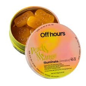 OFF HOURS - "Illuminate." | Peach Mango | Gummies | 10:2 THC:CBG | 10pk/100mg (Off Hours)