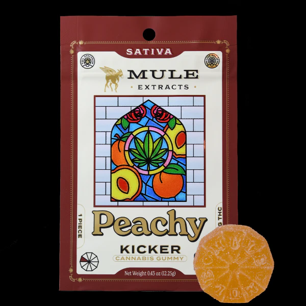Mule Extracts - Mule | Peachy | 100mg Sativa Single Gummy  Main Image