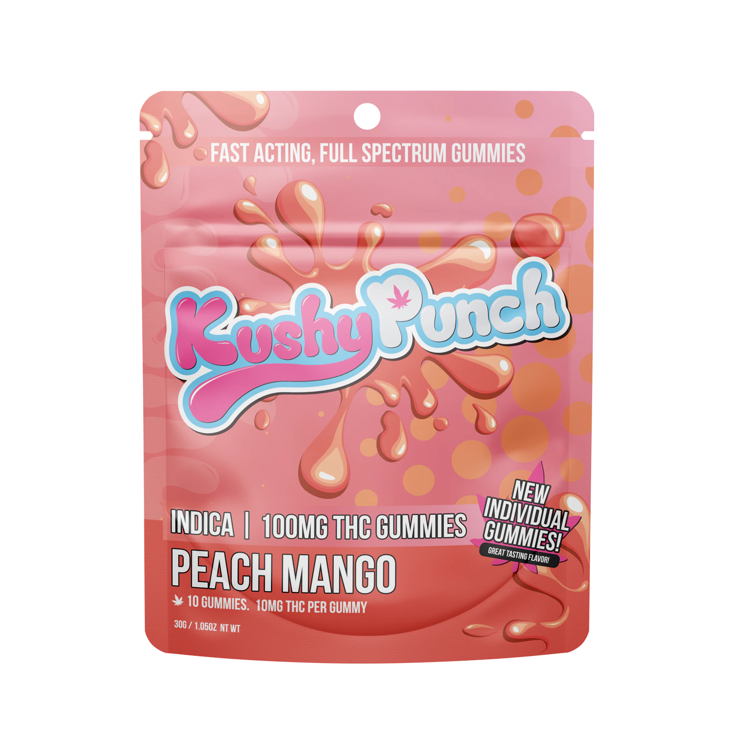 Kushy Punch - Kushy Punch 10pk Gummies Peach Mango Main Image