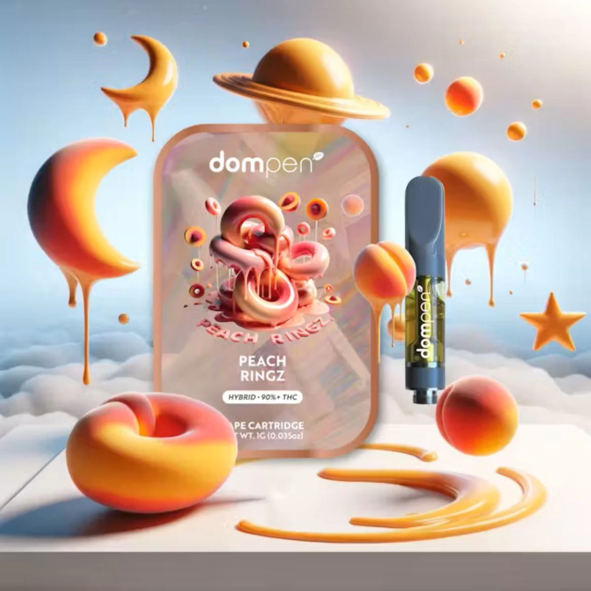Dom Pen - Peach Ringz (H) 90% THC | Dompen | 1g Cart Main Image