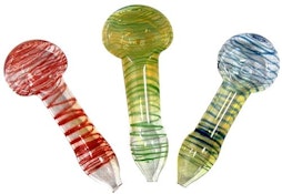 Glass - 3" Assorted Color Peanut Hand Pipe