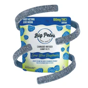 100mg THC Sour Blue Raspberry Fast-Acting Rosin Belts (50mg - 2 pack) - Big Pete's