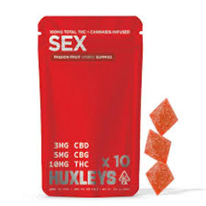 Huxleys - Huxleys - Passionfruit Sex Gummies CBD:CBG:THC 30MG:50MG:100MG