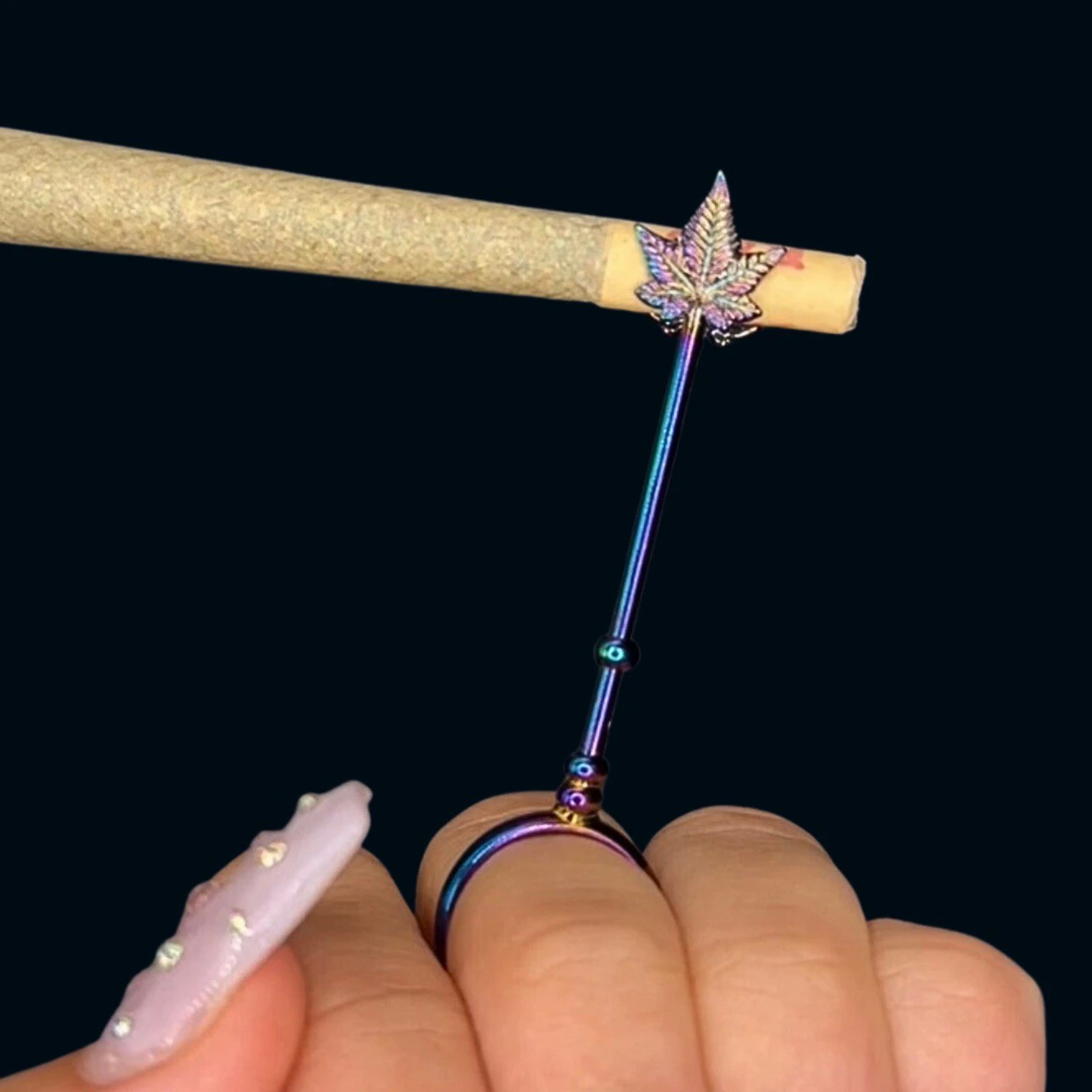 YANA - WxW Smoke Wands - Joint Ring - Rainbow Main Image