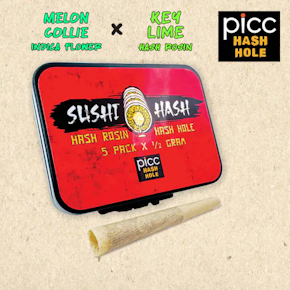 PICC Sushi Hash | Hash Hole Infused Pre-rolls - Melon Collie x Key Lime Rosin | 2.5g 5 -Pack