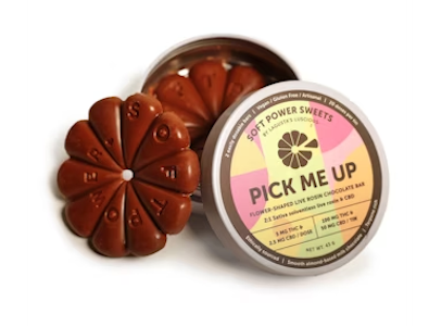SOFT POWER SWEETS - Soft Power Sweets- 'Pick Me Up' Live Rosin Chocolate Bar- 20pk 5mg each *ALMOND BASED MILK CHOCOLATE*
