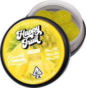 Happy Fruit | Peaceful Pineapple Hybrid Solventless Rosin | Gummies -  100mg THC : 100mg CBD : 100mg CBG 10pk (10mgTHC:10mgCBD:10mgCBG/gummy)