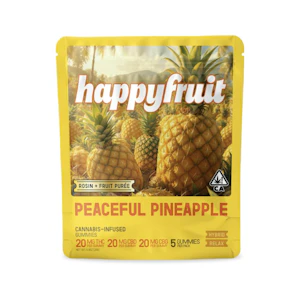 Happy Fruit - Happy Fruit - Peaceful Pineapple Rosin Gummies THC:CBD:CBG 1:1:1 5ct 100mg