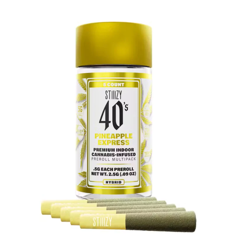 STIIIZY - Stiiizy - Pineapple Express - 2.5g 40's Infused Pre-Rolls - 5pk Main Image
