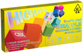 HIGHATUS: Pineapple Sour Gummies 10pk/100mg (H)
