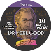 Pineapple Passionfuit, Indica, Hash Rosin Gummies, 10 pack
