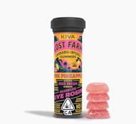 Kiva - Lost Farms - Sativa - Pink Pineapple - 10pk - SolventLess Live Rosin Gummies - (100mg THC)