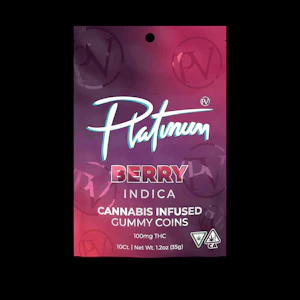 PLATINUM VAPE - Platinum - 10ct. 100mg THC Gummy Coins - Berry 
