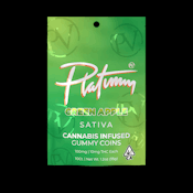 Platinum - 10ct. 100mg Infused Gummy Coins (Sativa) - Green Apple 