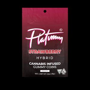 PLATINUM VAPE - Platinum - 10ct. 100mg Infused Gummy Coins (Hybrid) - Strawberry 