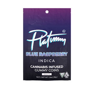 PLATINUM VAPE - Platinum - 10ct. 100mg THC Gummy Coins - Blue Raspberry