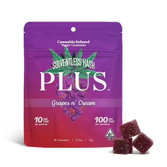 Plus | Strains | Grapes n' Cream | Hash Infused | Gummies