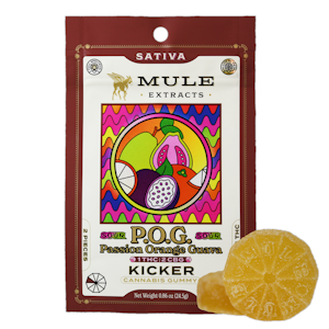 MULE EXTRACTS - Sour Passion Orange Guava "Kicker" Gummies | 2pc 300mg 1:2 (THC:CBG) (Live Resin)